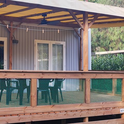 Mobilheim 4 personen - 2 zimmer, tv, klimatisiert, überdachte terrasse