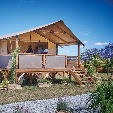 Tente en toile et en bois 5 personnes - Lodge