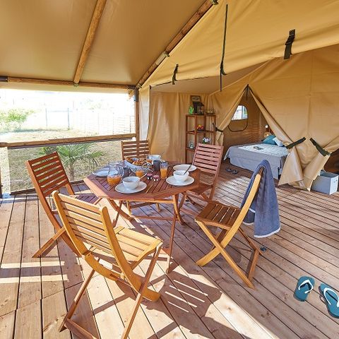 Tente en toile et en bois 5 personnes - Lodge
