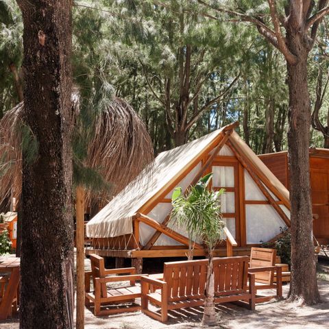 Canvas and wooden tent 4 persons - Tamaral Tent - 16m²
