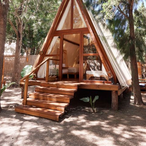 Canvas and wooden tent 4 persons - Sauceda tent - 25m²