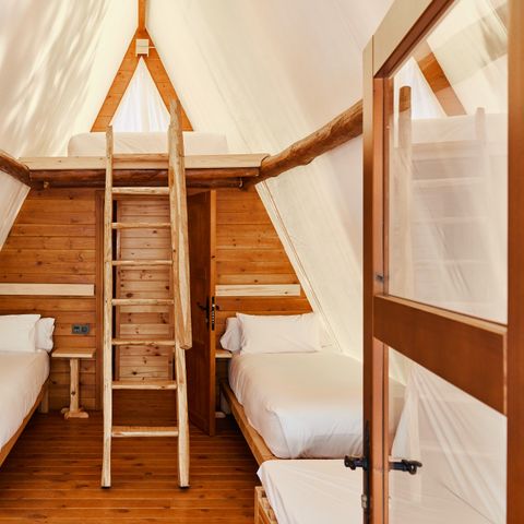 Tente en toile et en bois 4 personnes - Tente Sauceda - 25m²