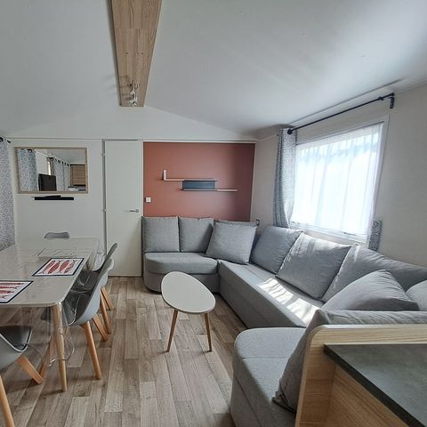Stacaravan 6 personen - Résidentieel - 40m² - 3 kamers + 2 badkamers + terras