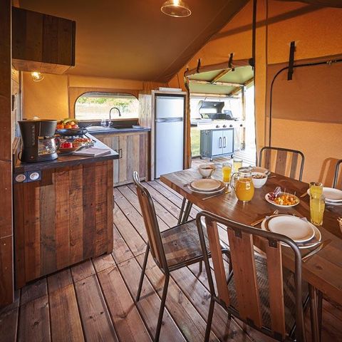 Canvas and wooden tent 5 persons - Lodge KENYA 46m² (Saturday to Saturday)