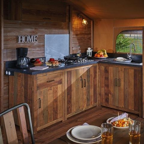 TIENDA DE LONA Y MADERA 5 personas - Lodge KENYA 46m² (de sábado a sábado)