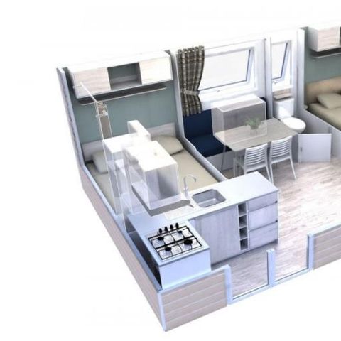 MOBILHEIM 4 Personen - Mobilheim EVO 24 24m² 2 Schlafzimmer (Mittwoch bis Mittwoch) - NEUHEIT 2020