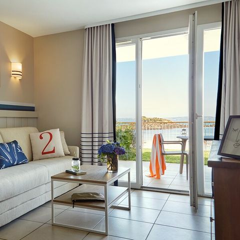 Wohnung 4 personen - 1 Schlafzimmer - Terrasse oder Balkon - Freier Meerblick - Direkt am Meer