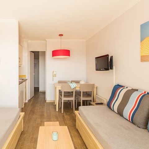 Studio 4 personnes - 1 coin - Nuit - Terrasse ou balcon