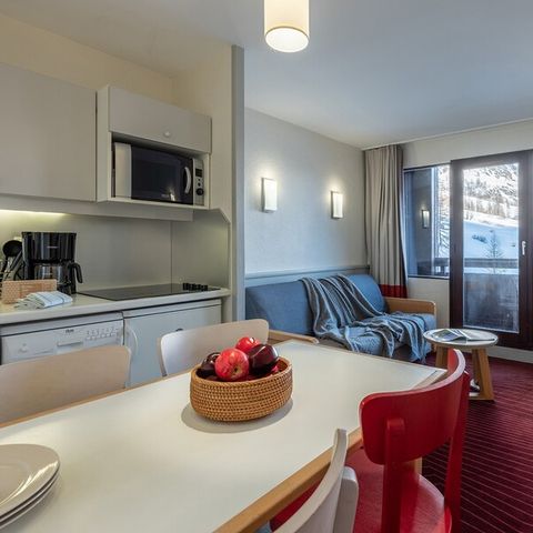 Studio 4 personnes - 1 coin - Nuit - Vue montagne dégagée
