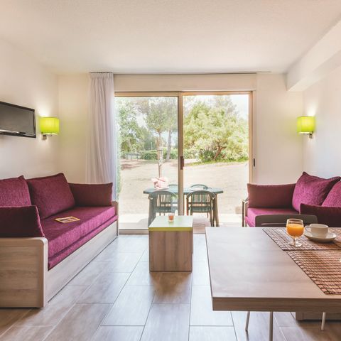 Piso 5 personas - 1 habitación - Vista al jardín - Terraza