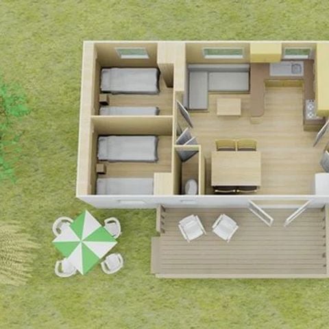 MOBILHOME 8 personnes - Mobil-home | Classic | 3 Ch. | 6/8 Pers. | Terrasse surélévée non couverte