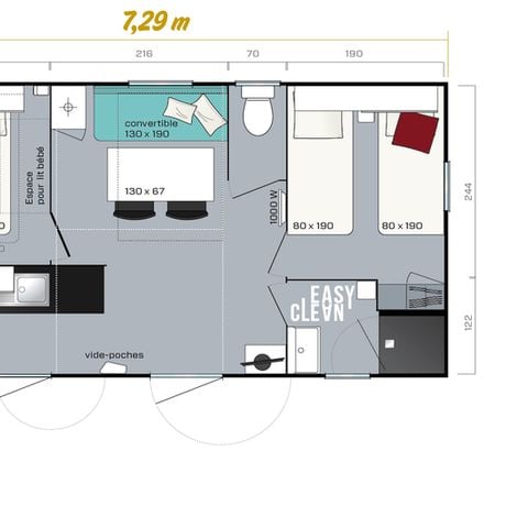 Mobilhome 4 personnes - Premium 2 Chambres
