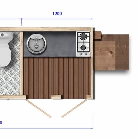 Tente en toile et en bois 4 personnes - Safari Lodge