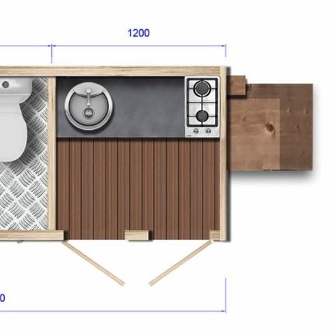 TENTE TOILE ET BOIS 4 personnes - Safari Lodge