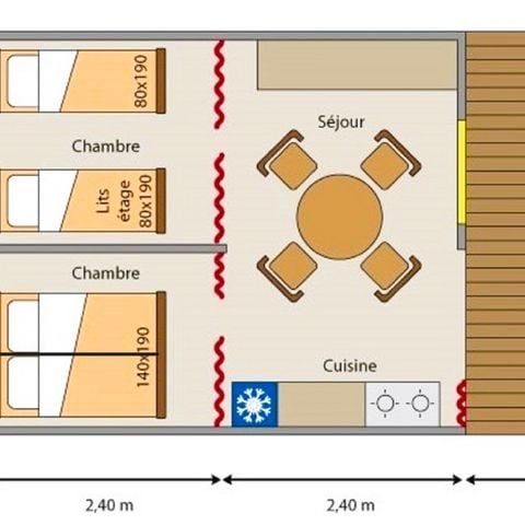 Tente en toile et en bois 4 personnes - Safari Lodge