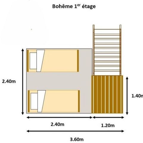CANVAS AND WOOD TENT 3 people - Bohéme Lodge