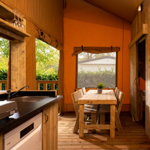 Uniek 5 personen - Safari Lodge tent (34 m2 - 2 sl.k.)