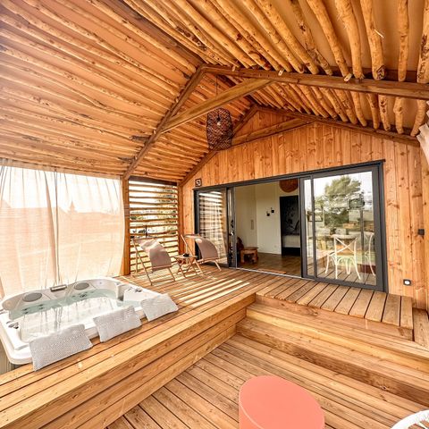 Chalet 5 personen - Lodge met 2 slaapkamers en spa - Rustiek