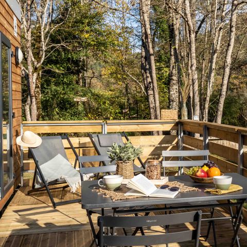 Accommodatie 4 personen - 2-slaapkamer mezzanine Tiny House met uitzicht op de rivier voor 4 personen