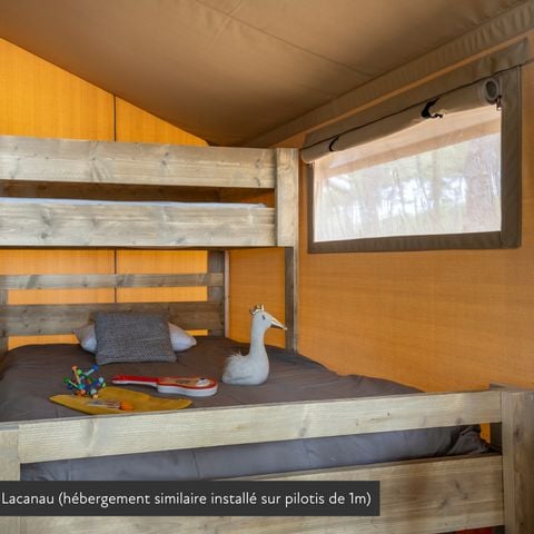 Canvas and wooden tent 5 persons - Lodge Nature sur pilotis 5 pers.