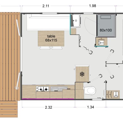 MOBILHOME 4 personas - Confort 2 habitaciones