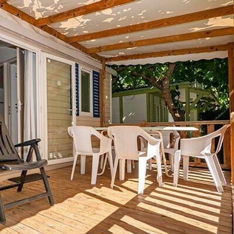 Stacaravan 6 personen - Mobile-home | Comfort | 3 Slaapkamers | 4/6 Pers. | Verhoogd terras | Airconditioning.