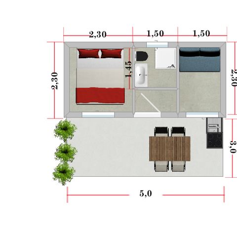 BUNGALOW 3 personas - Bungalow 3 personas