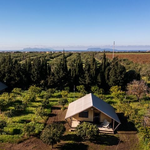 Tente en toile et en bois 2 personnes - Tente Safari Glamping