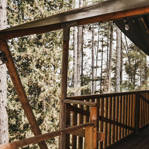 TENTE TOILE ET BOIS 4 personnes - y compris les installations sanitaires