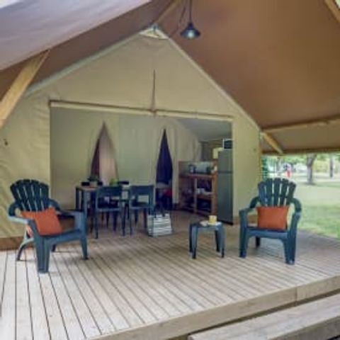 TIENDA DE LONA Y MADERA 5 personas - Madera 5p 2bed ** Tienda