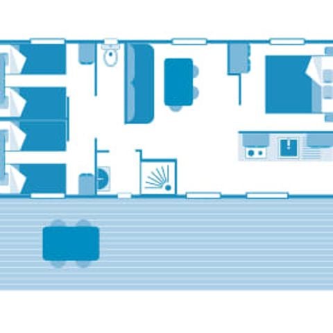MOBILHOME 6 personnes - Cottage 6p 3ch clim ****