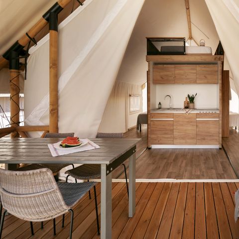 Canvas and wooden tent 6 persons - GLAMPING FAMILY
