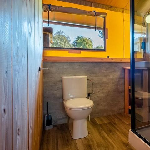 Tente en toile et en bois 5 personnes - Tente Safari Confort Jacuzzi