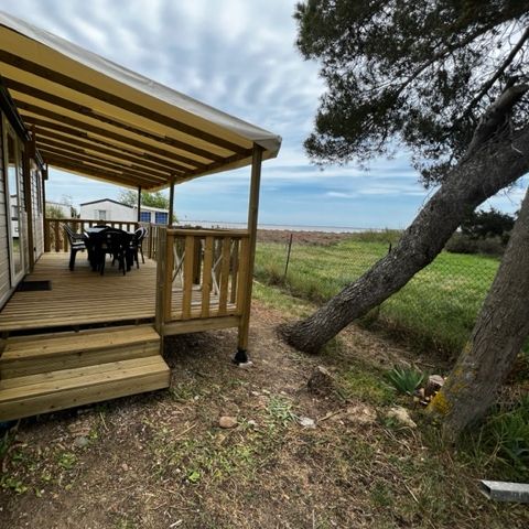 Mobilheim 6 Personen - Nest mit Blick auf den Teich -33m²-3 Zimmer