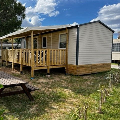 Mobilheim 6 Personen - Nest mit Blick auf den Teich -33m²-3 Zimmer