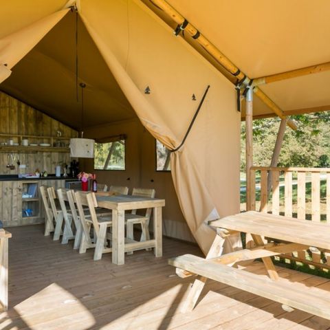 TIENDA DE LONA Y MADERA 5 personas - Tienda Safari 2ch 5 pers