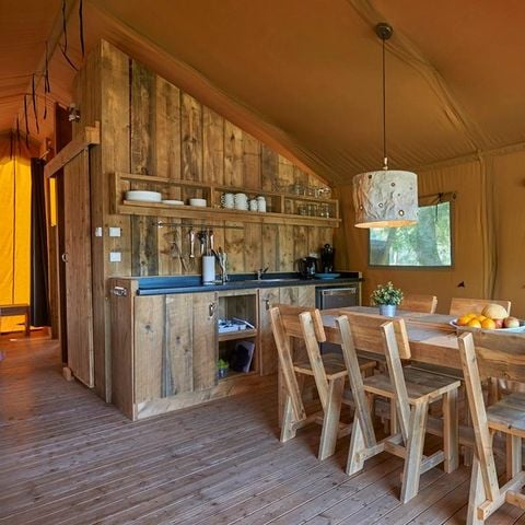 Tente en toile et en bois 5 personnes - Tente Glamping Safari - 2 chambres - 5*