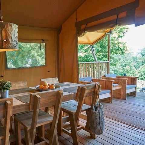 Tente en toile et en bois 5 personnes - Tente Glamping Safari - 2 chambres - 5*