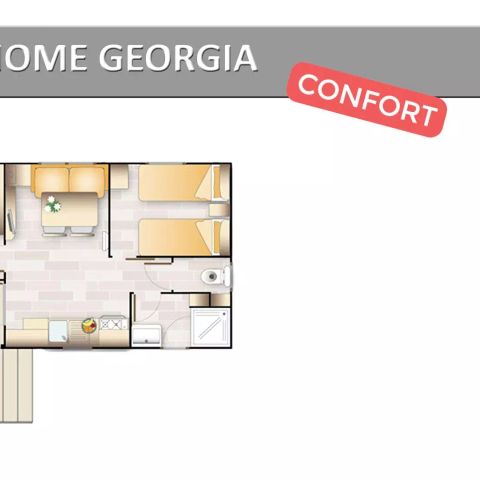 Mobile home 4 persons - Georgia Confort 3 Rooms 4 People Air-conditioned + TV
