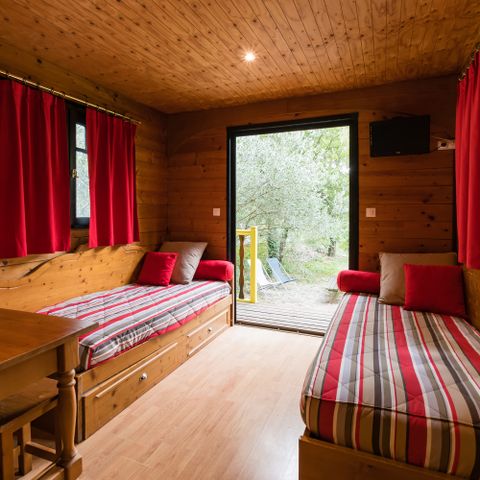 LODGE 2 personen - Woonwagen met airconditioning (Nuit d'Amour verblijf) / Privé spa en romantische sfeer / 2 personen inbegrepen