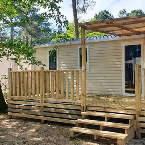 MOBILHOME 6 personnes - Mobil-home | Comfort | 3 Ch. | 6 Pers. | Terrasse surélevée | Clim. | TV