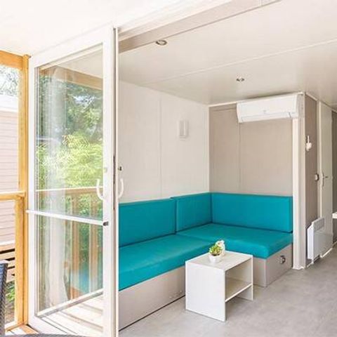 Bungalow 4 personen - Stacaravan | Premium Exclusief | 2 Slaapkamers | 4 Pers | Enig terras | Airconditioning | TV