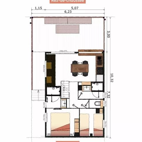 CHALET 6 personas - Jacaranda 3 Habitaciones 4/6 Personas