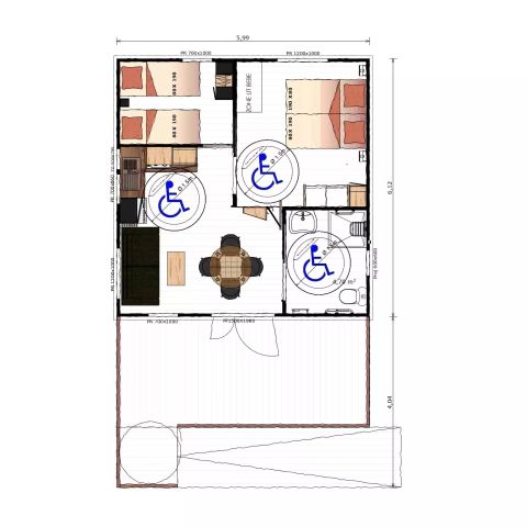 CHALET 4 persone - PMR Origan 3 Camere