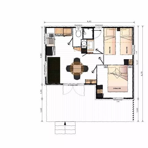 Bungalow 4 persons - Fougères 3 Rooms 4 People