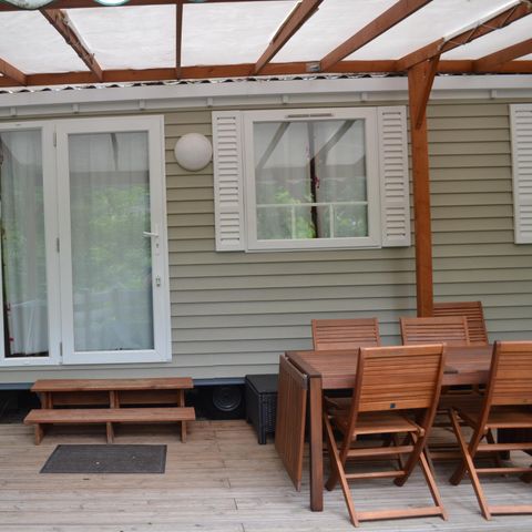 Mobilheim 6 personen - Mobilheim 3 Zimmer + überdachte Terrasse