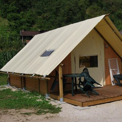 TENTE TOILE ET BOIS 6 personnes - Tente equippée SANPEI