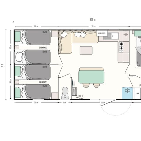 Mobile home 6 persons - COMFORT - Cordelia