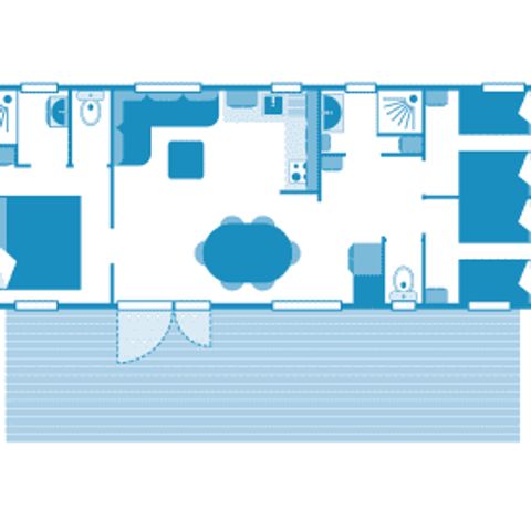 Mobile home 6 persons - Cottage Cocoon 6p 3ch 2SdB air conditioning Premium