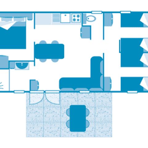 MOBILHOME 6 personas - Cabaña 6p 3ch ***